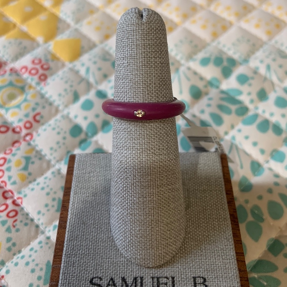 Duepunti Silicone Diamond ring- Plum